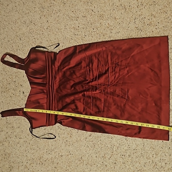 Calvin Klein Dark Red Wine Satin Dress Formal Gown Sz. 10 - Picture 9 of 10